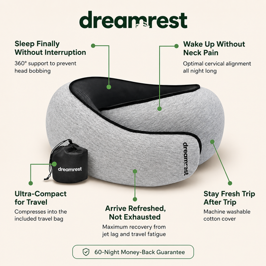 DreamRest | Memory Foam Travel Pillow